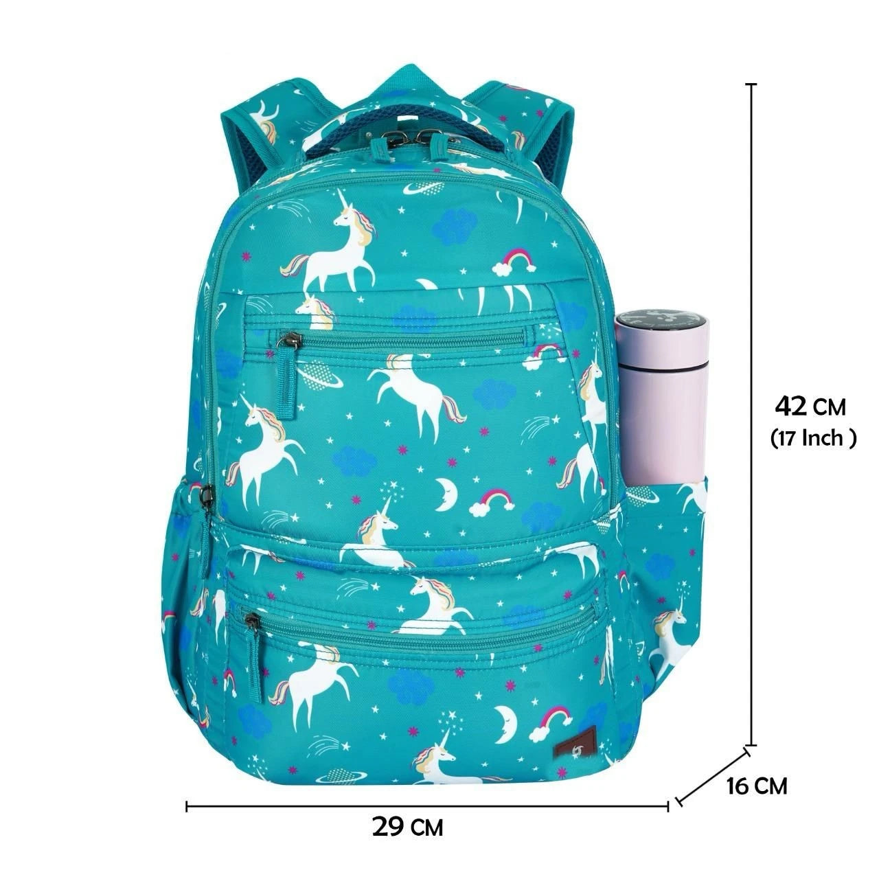 Printed School Bag for Kids Waterproof Espiral Unicorn Print Backpack