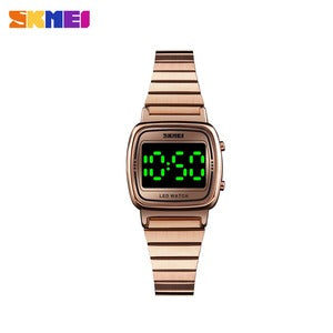 SKMEI G-Digit 1543 Ladies Fashion Wrist Watch | Green LED Display