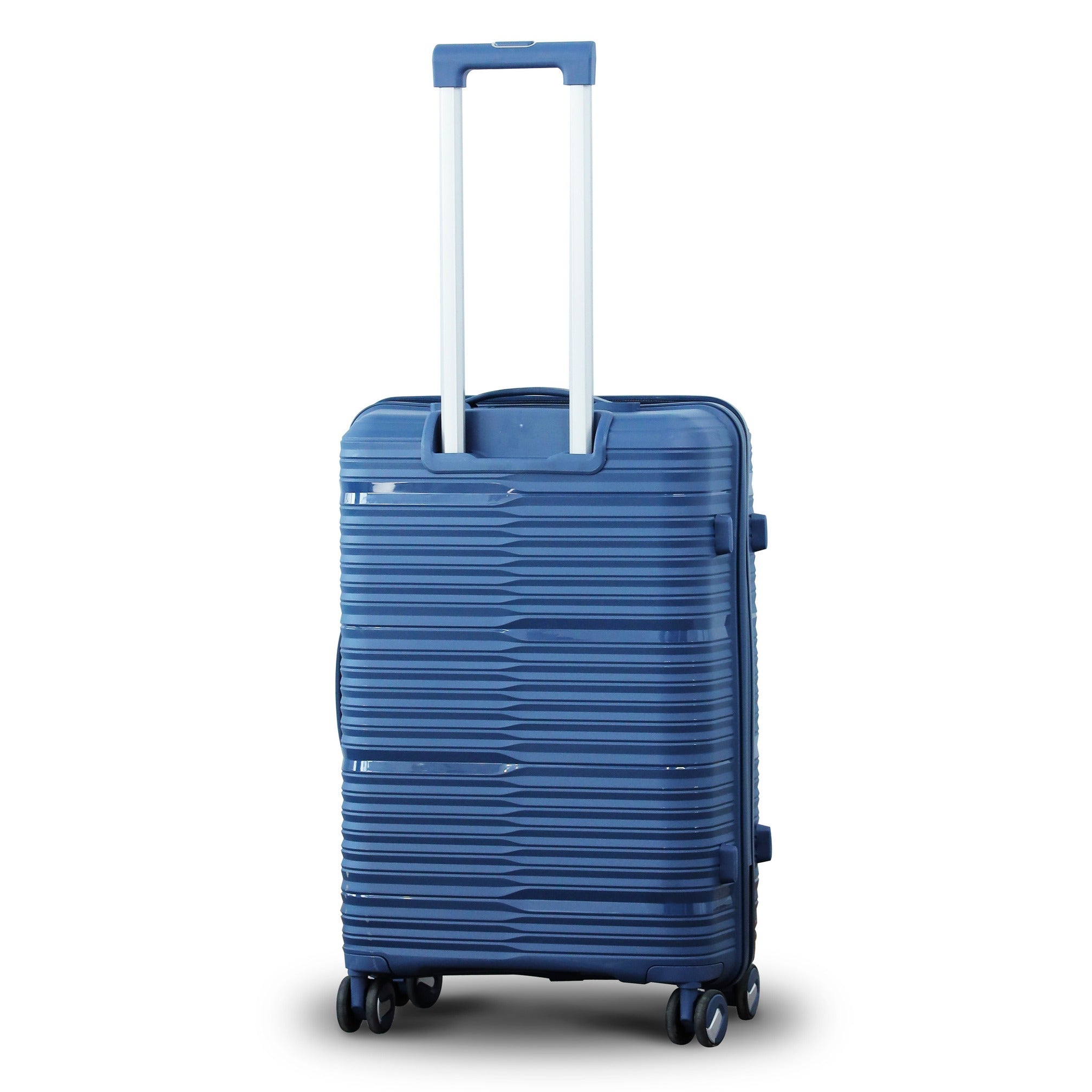 3 Piece Set 20" 24" 28 Inches Blue Travel Way PP Unbreakable Luggage Bag With Double Spinner Wheel