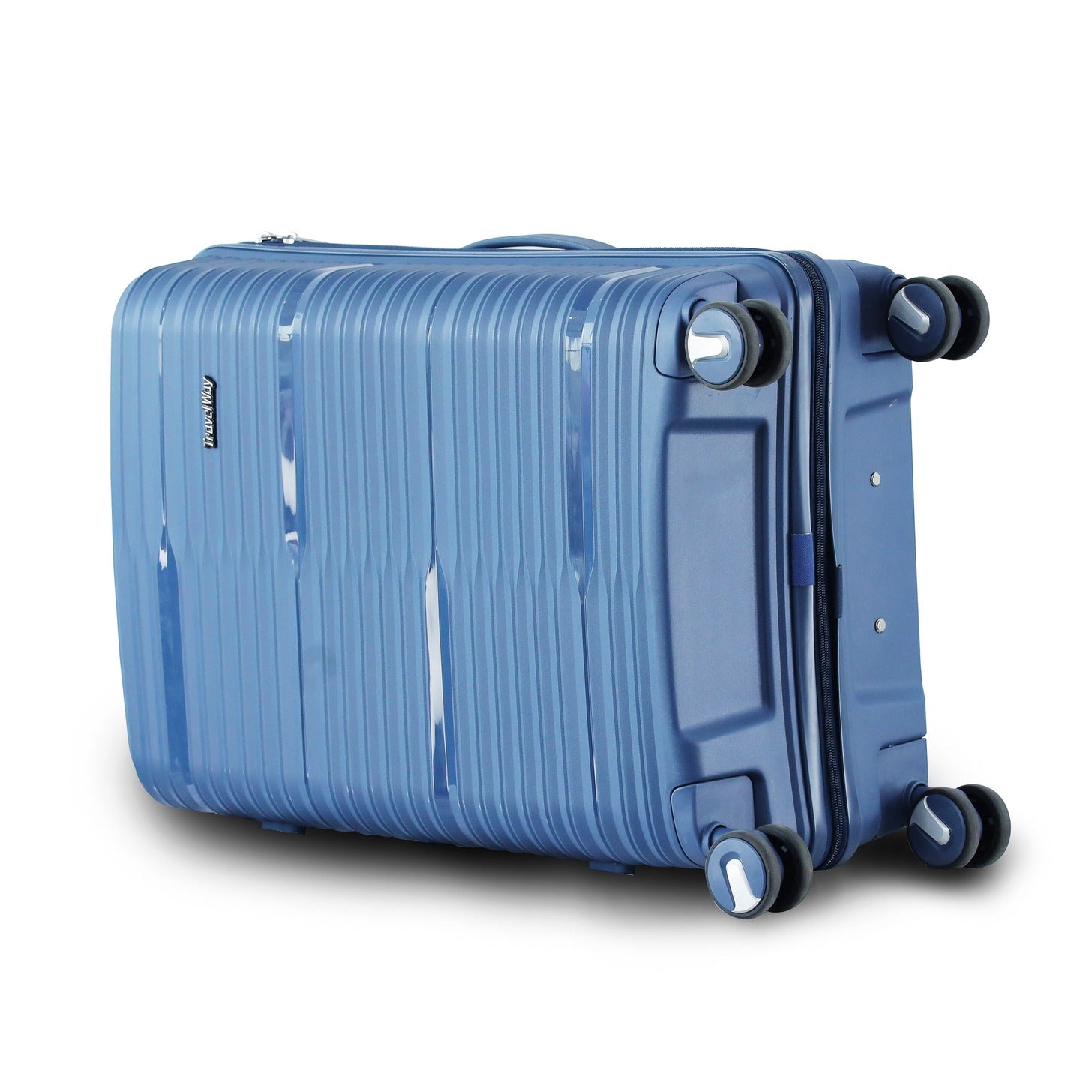 3 Piece Set 20" 24" 28 Inches Blue Travel Way PP Unbreakable Luggage Bag With Double Spinner Wheel