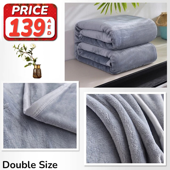 Shop Marbella Plain Double Flannel Blanket King Size
