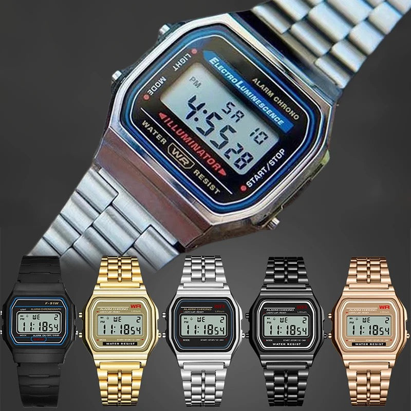 Ordinary Digital Watch | Classic Design Watch | 3 Piece Set Combo