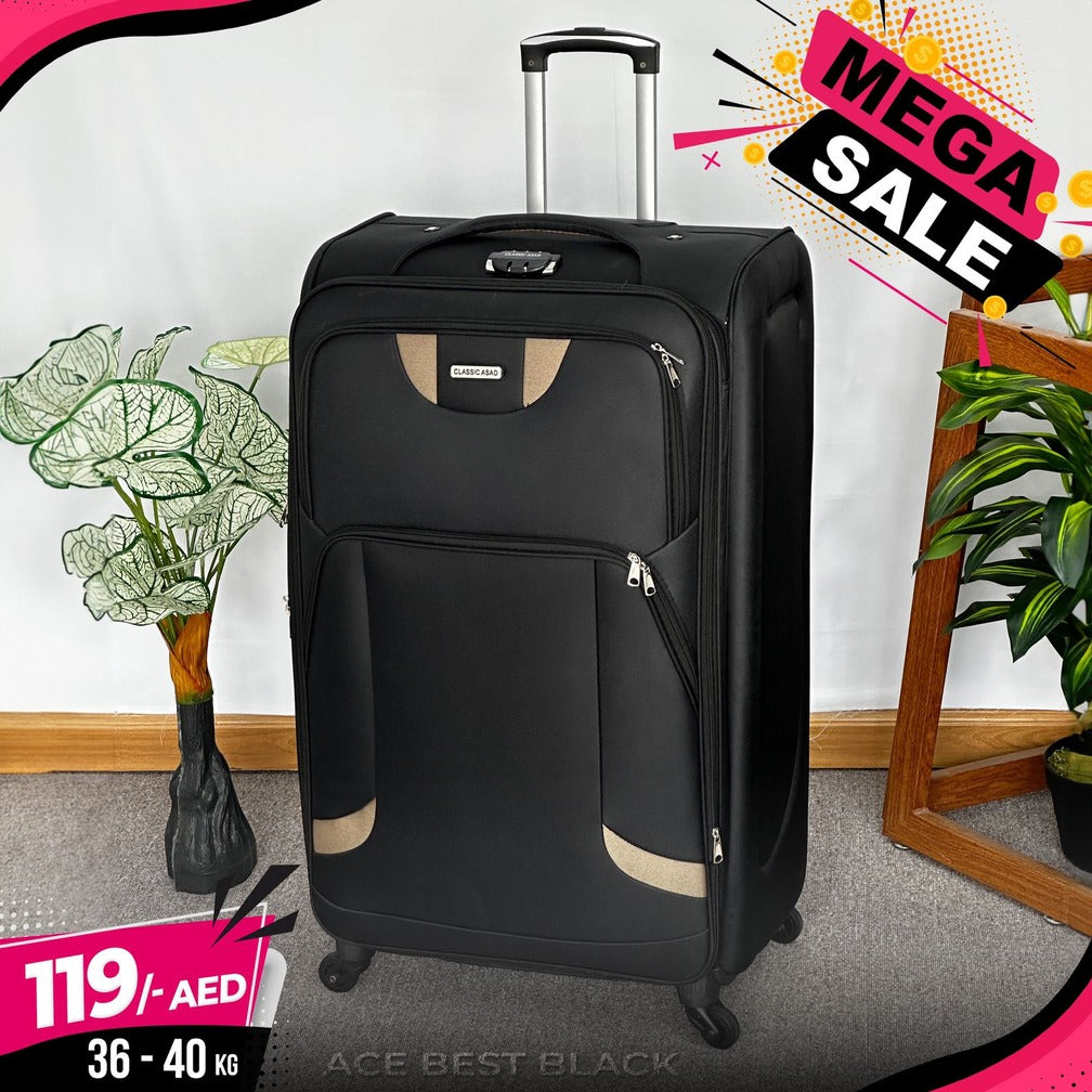 Big Size Soft Material 4 Wheel New Ace Best Luggage Bag | 32 inch Size 36-40 Kg Capacity