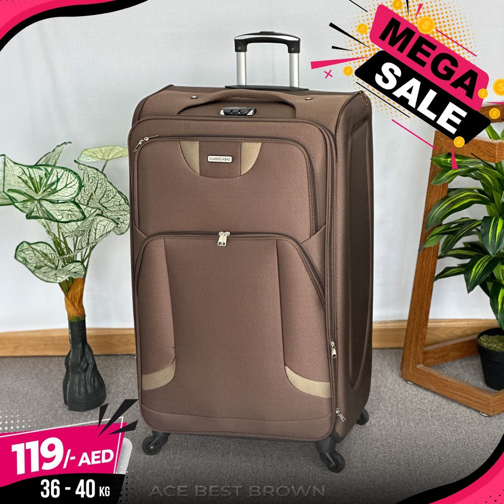 Big Size Soft Material 4 Wheel New Ace Best Luggage Bag | 32 inch Size 36-40 Kg Capacity