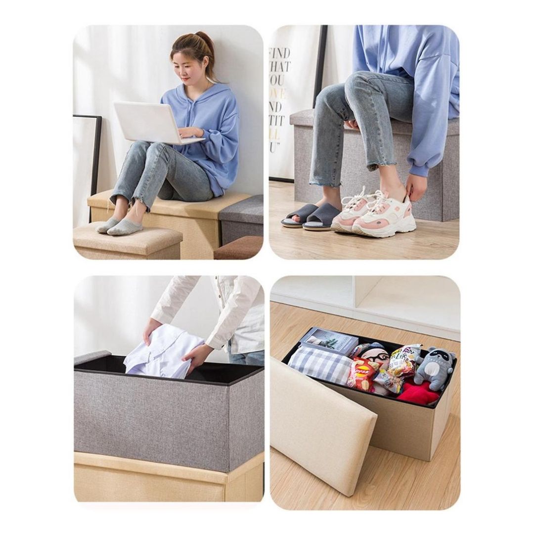Folding Storage Box cum Organizer Sofa | Multipurpose Footrest Bench | 76x38x38 cm