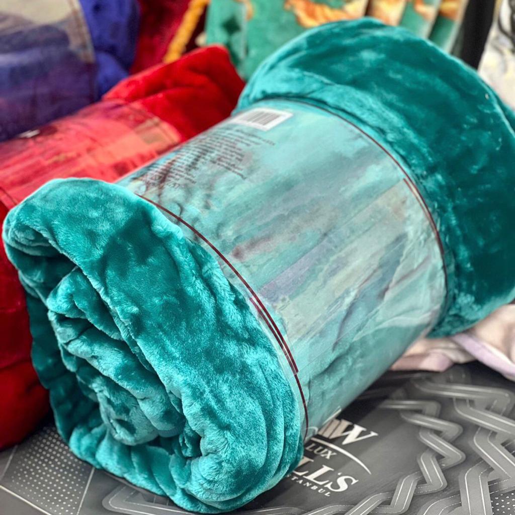Super Soft Al Donna Vodex Thick Layer Flannel Bed Blanket | Plain Double Blanket 2.2 Kg