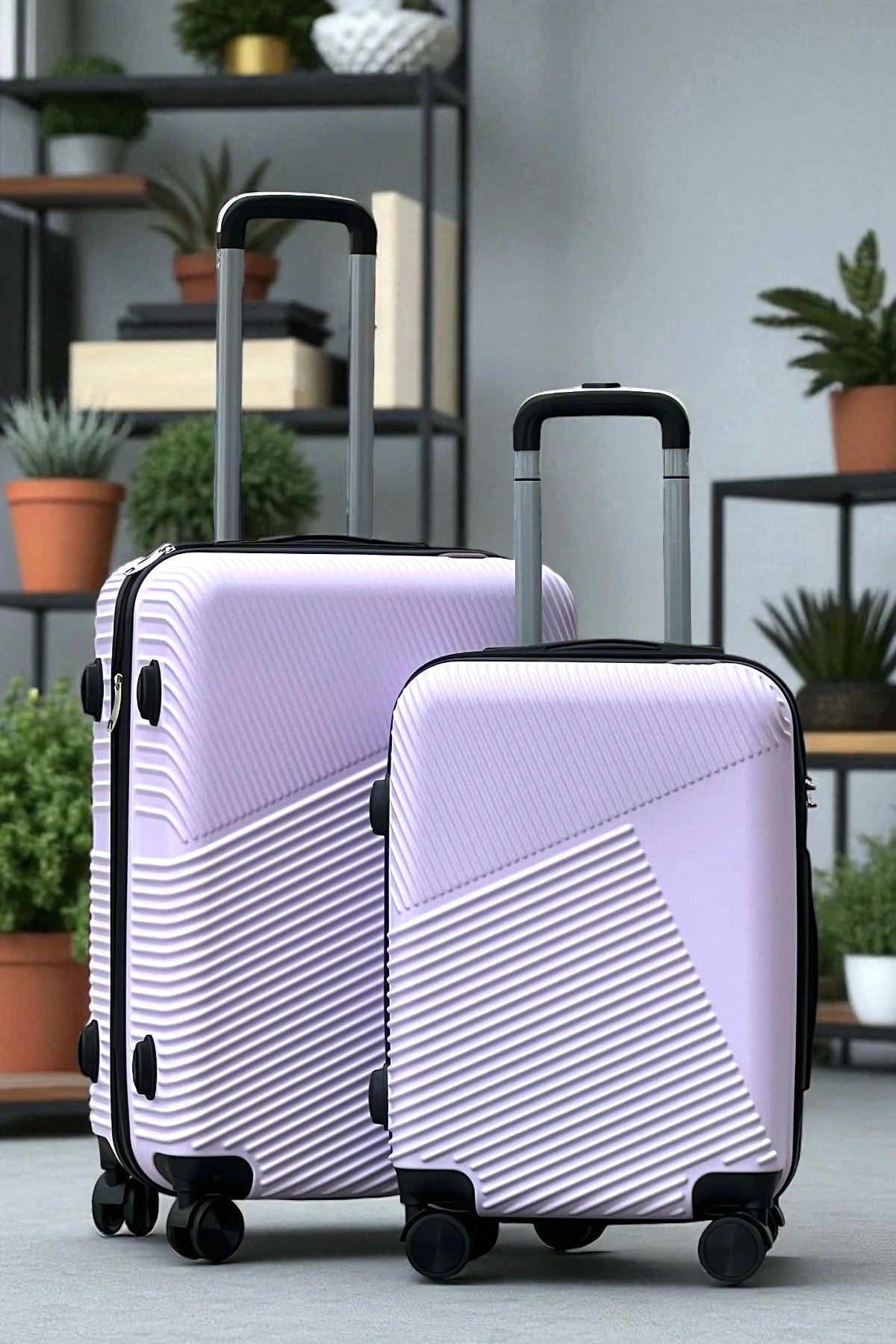 Zig Zag V3 Set of 3 Hard Side Luggage Lightweight ABS Suitcase with Spinner Wheels