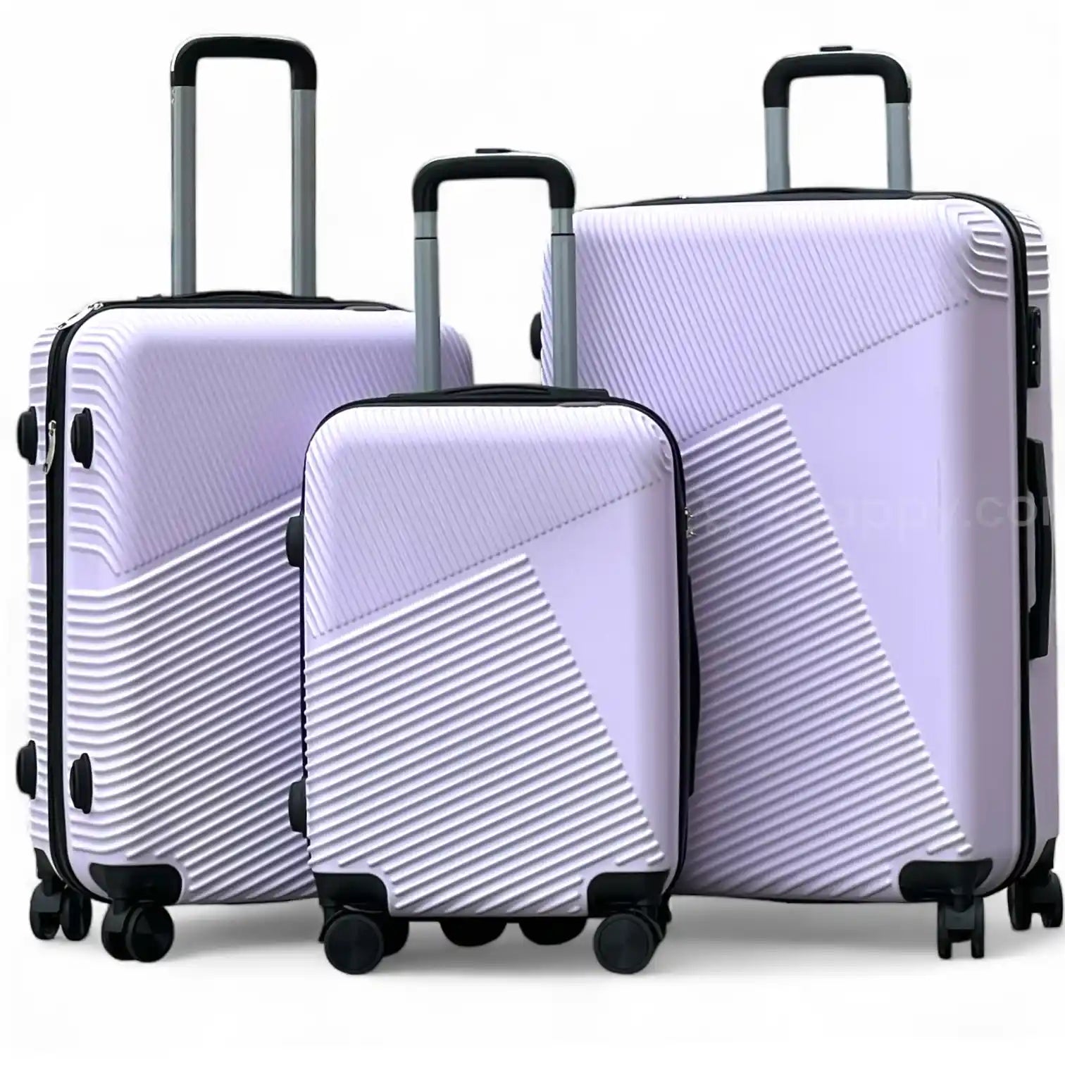 Zig Zag V3 Set of 3 Hard Side Luggage Lightweight ABS Suitcase with Spinner Wheels