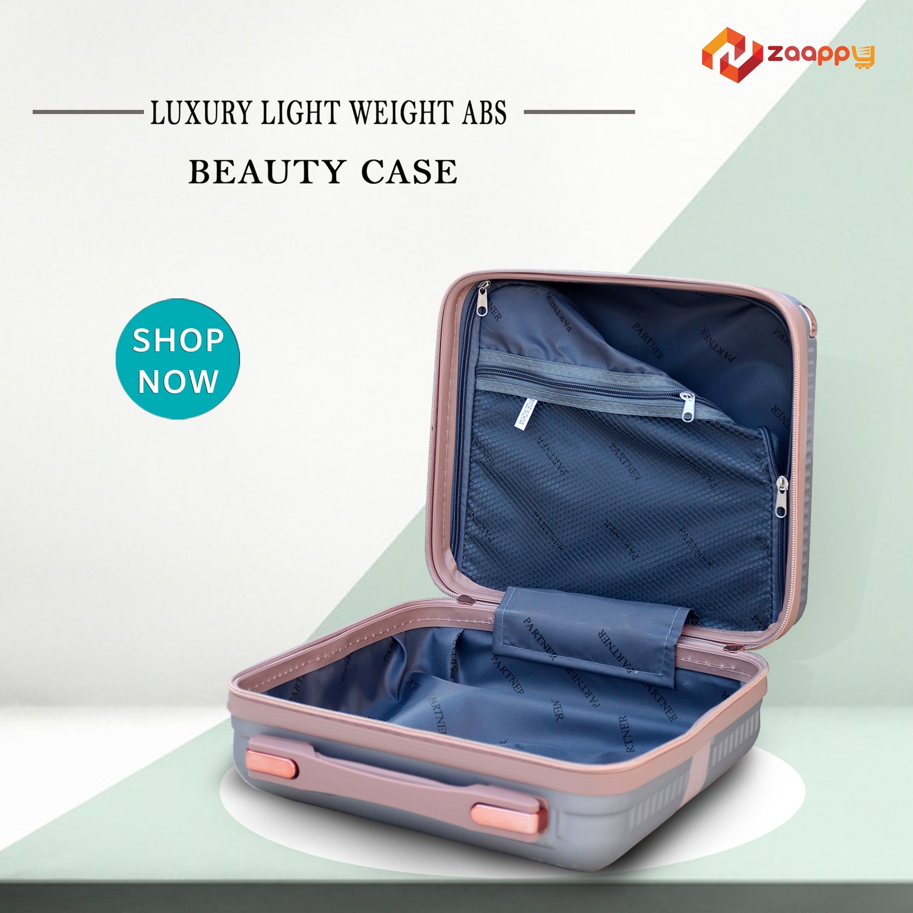 Luxury ABS Beauty Case Lightweight Make Up Box Zaappy