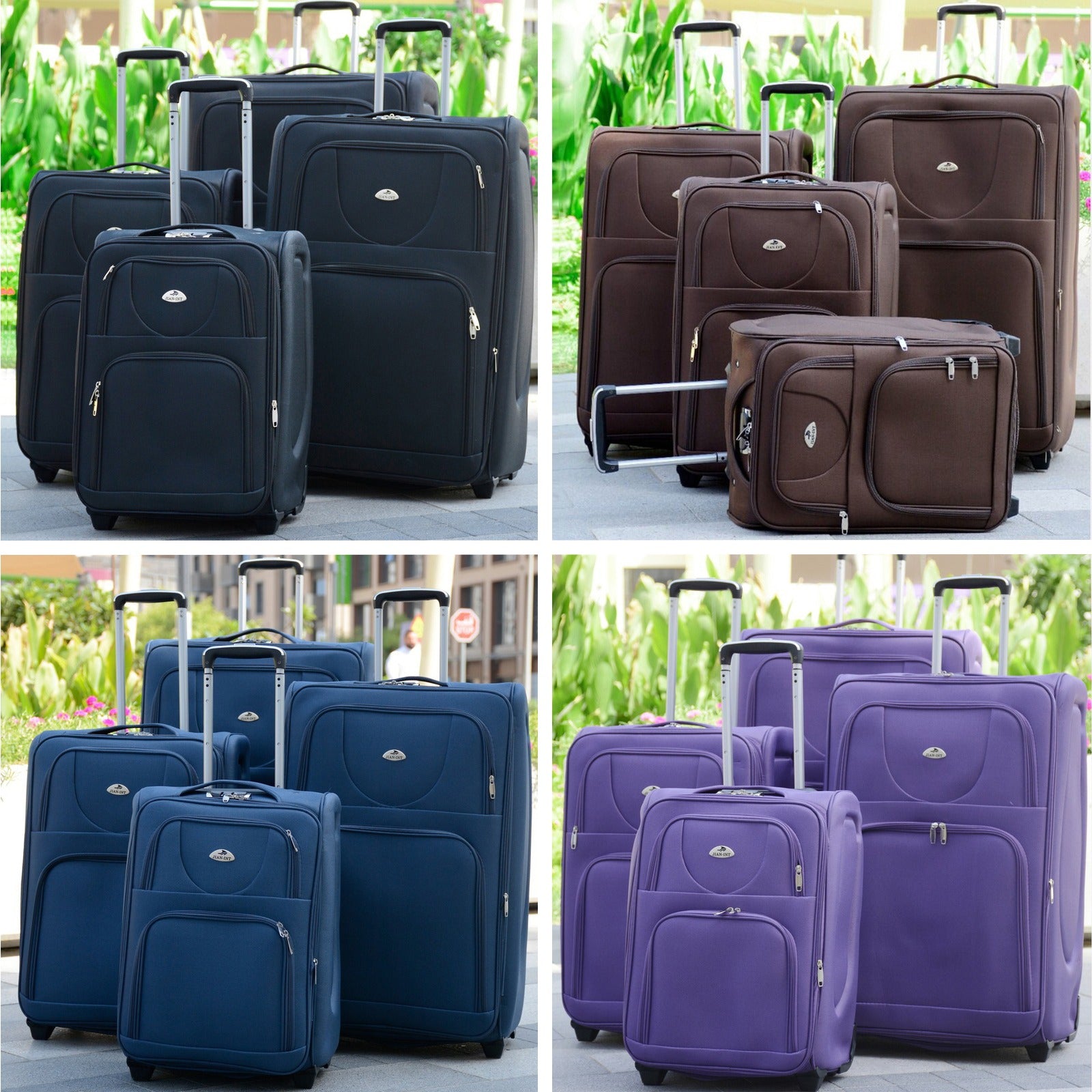 4 Piece Set 20" 24" 28" 32 Inches 2 Wheel Soft Material Travel Luggage Bag