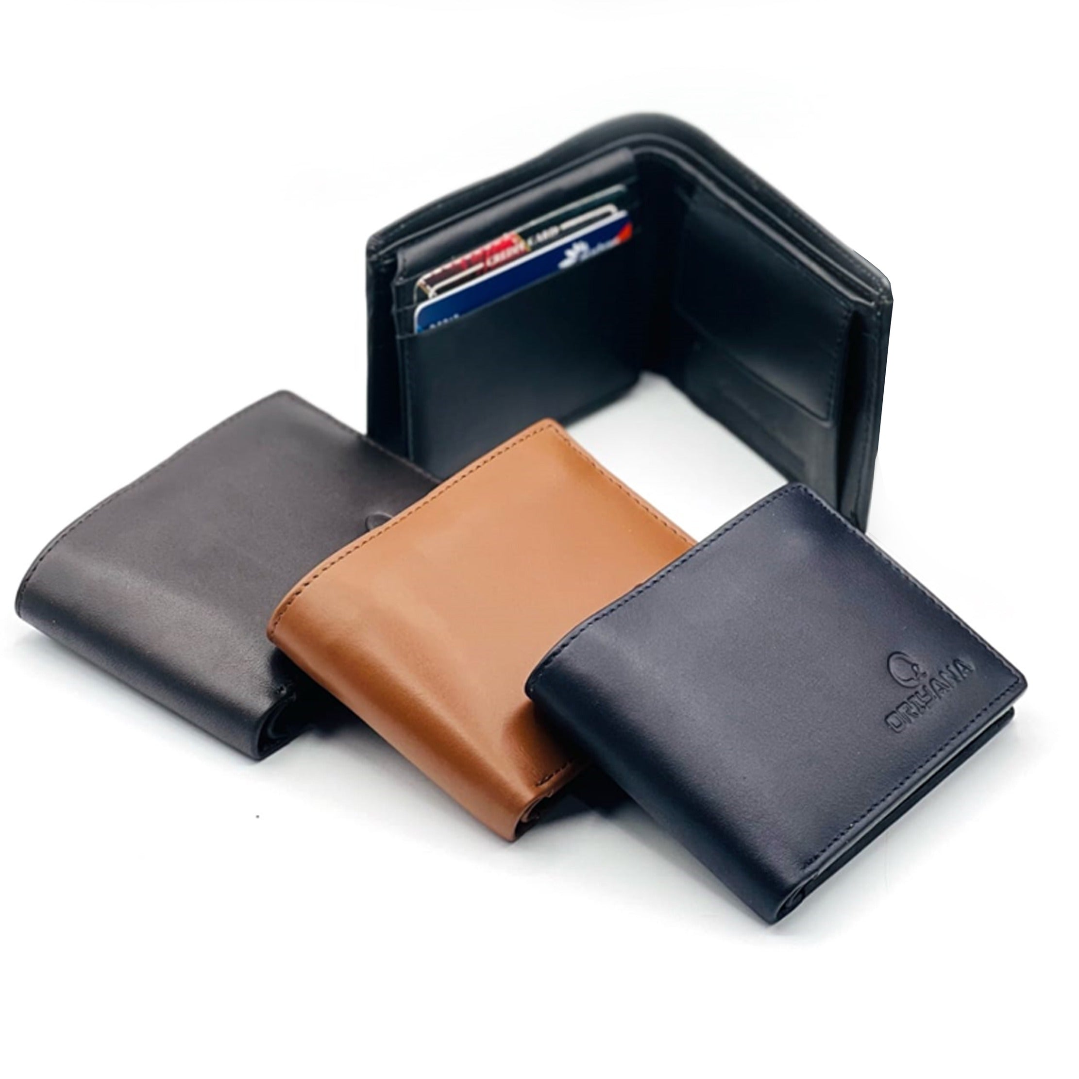 Oriyana Men Solid Sample Style Zipper Card Holder Purse | LL 2411 Leather Wallet