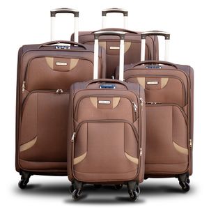 New ACE Best Coffee 4 Wheels Soft Material Lightweight Luggage | 4 Pcs Set 20” 24” 28