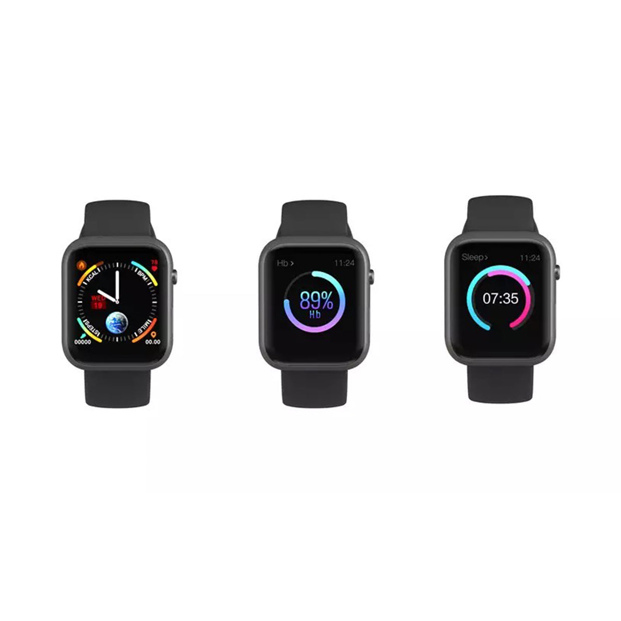 Smart Watch Men Sports | Wired Charger Type | Black and White Strap Included