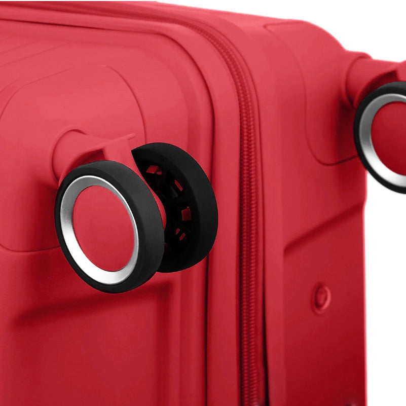 Lightweight Unbreakable Luggage Bag With Spinner Wheel | 3 Piece Set 20, 24 and 28 Inches Advanced PP Red