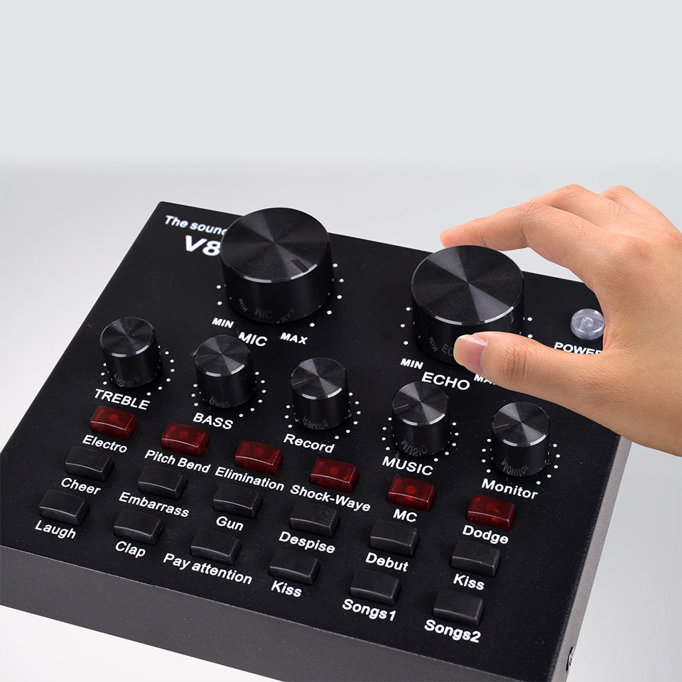 Professional Studio Recording Microphone BM 800 | V8 Live Sound Card Combo