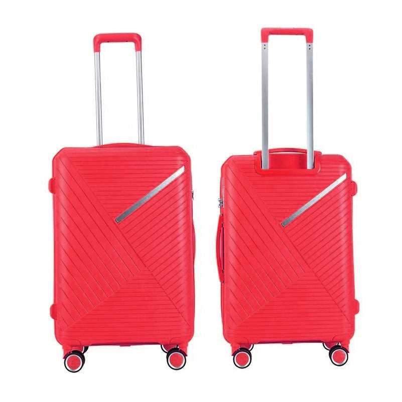 3 Piece Set 20" 24" 28 Inches Advanced PP Red Lightweight Luggage Bag With Spinner Wheel