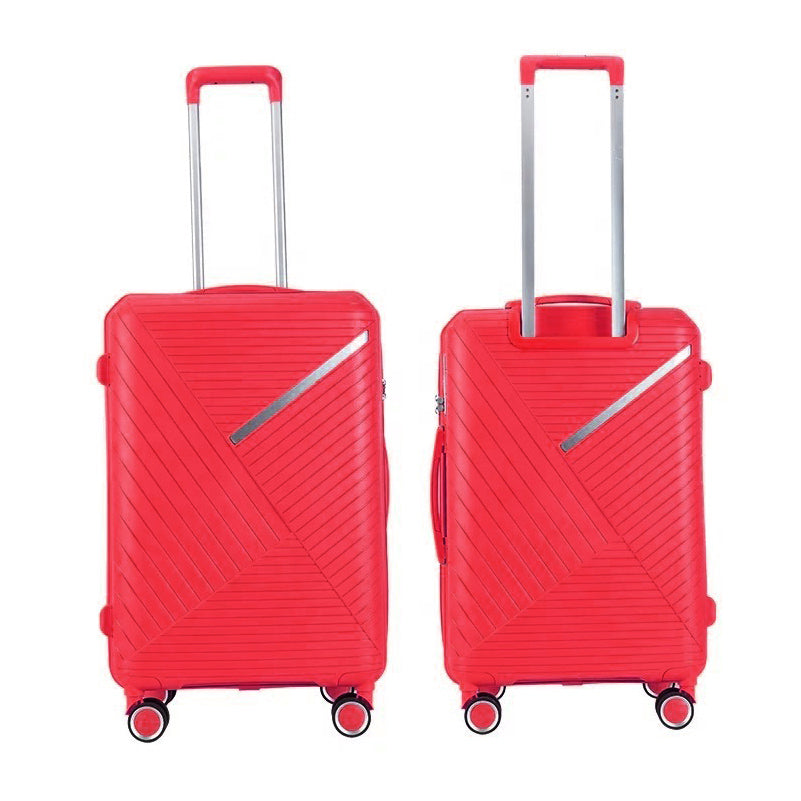 Lightweight Unbreakable Luggage Bag With Spinner Wheel | 3 Piece Set 20, 24 and 28 Inches Advanced PP Red