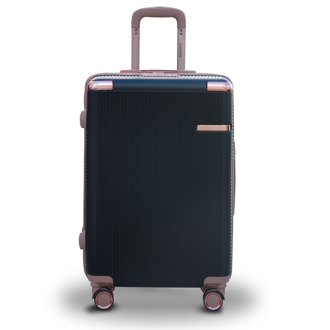 4 Piece Set 7” 20” 24” 28 inches Black Luxury ABS Lightweight Luggage Bag