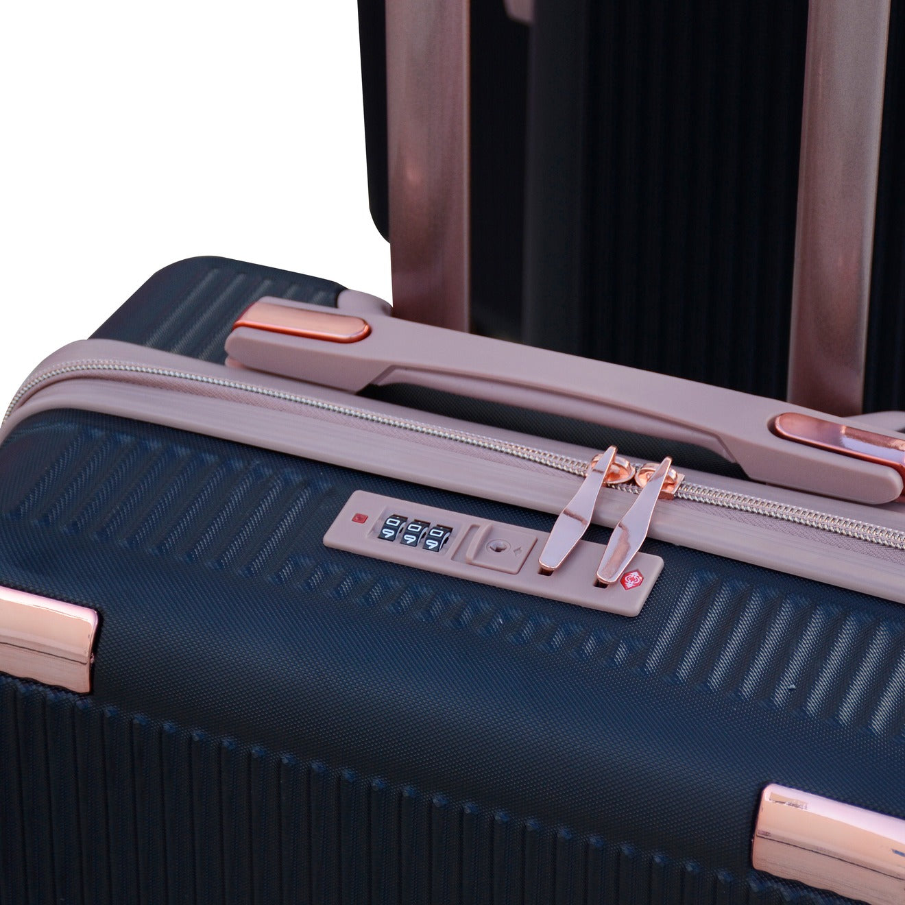 4 Piece Set 7” 20” 24” 28 inches Black Luxury ABS Lightweight Luggage Bag