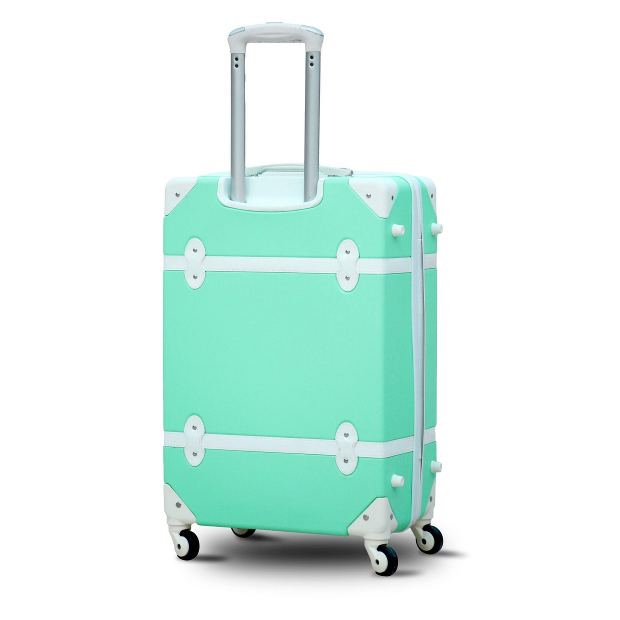 4 Pcs Set 7” 20” 24” 28 Inches Corner Guard Green Lightweight ABS Luggage Bag With Spinner Wheel