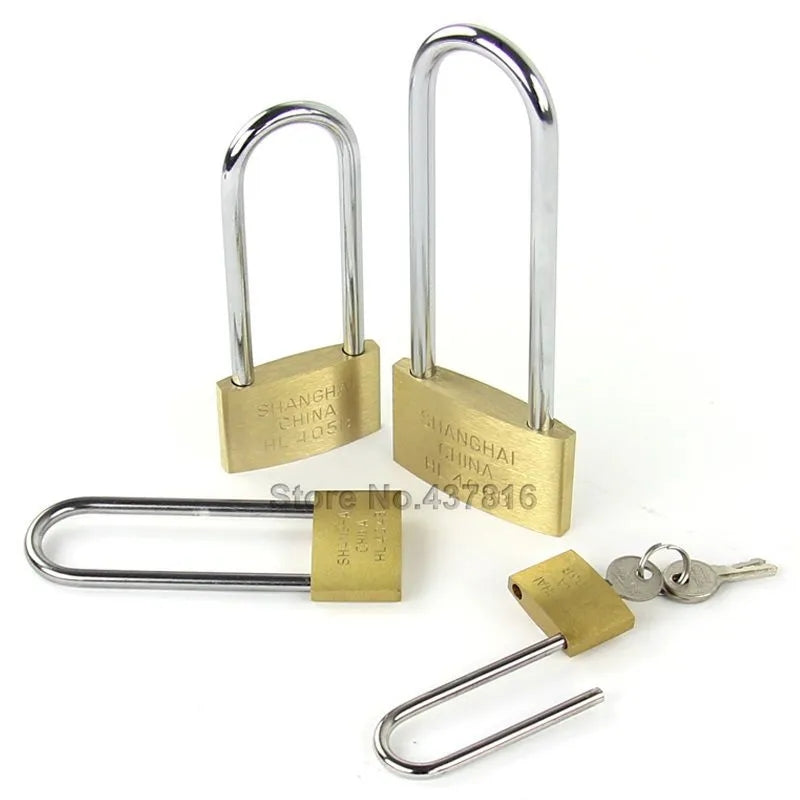 Brass Padlock | 25mm Wide Brushed Finish Long Harden Shackle