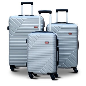 3 Pcs Set Grey Colour SJ ABS Travel Luggage Lightweight Hard case Trolley Bag