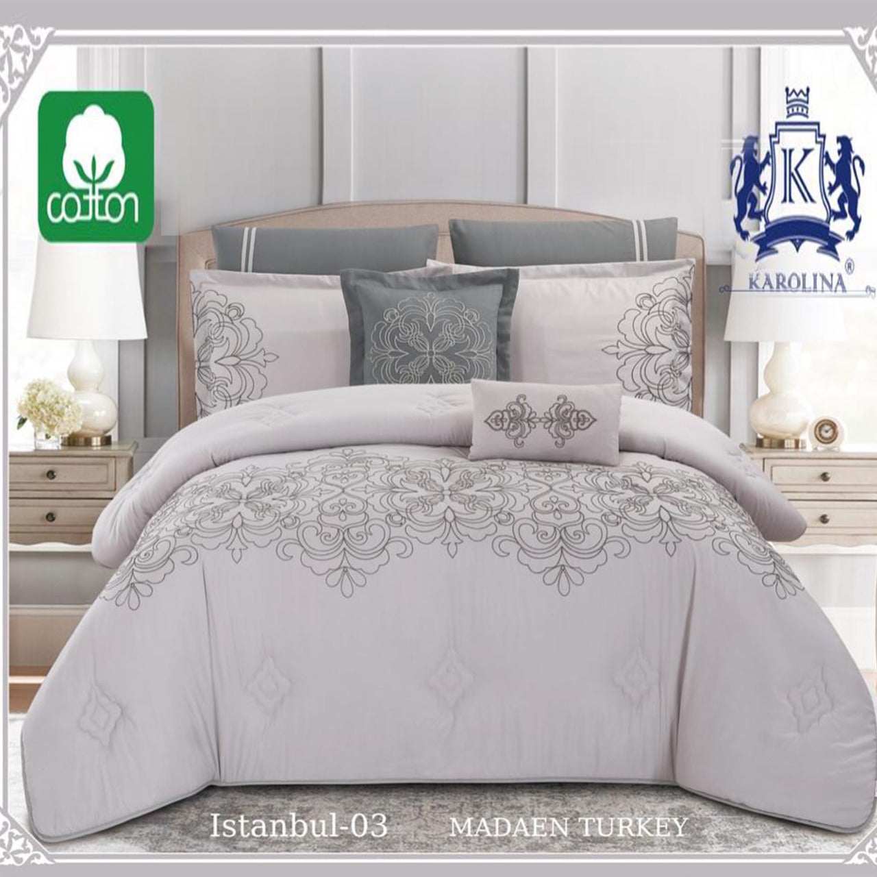 10 Piece Comforter Bedding With Sheet and Decorative Pillow Shams | Made in Turkey Istanbul - 03 Zaappy
