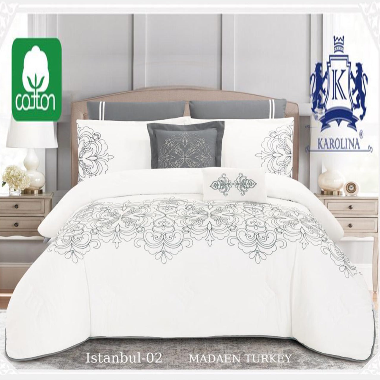 10 Piece Comforter Bedding With Sheet and Decorative Pillow Shams | Made in Turkey Istanbul - 02 Zaappy