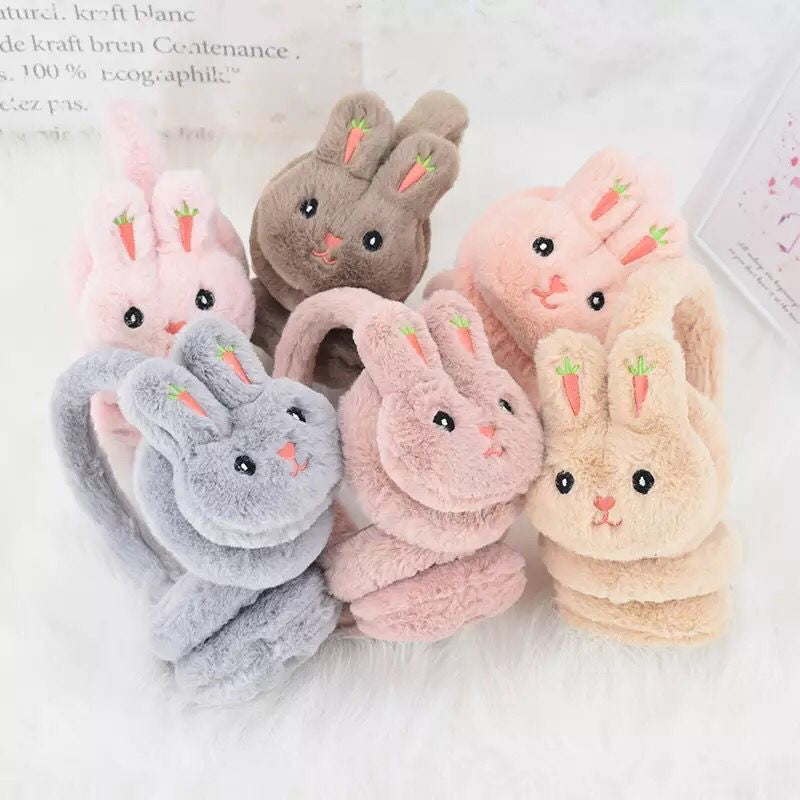 Buy 2 Get 1 Free | Cute Rabbit Adjustable Warm Plush Headphones Kids Earmuffs
