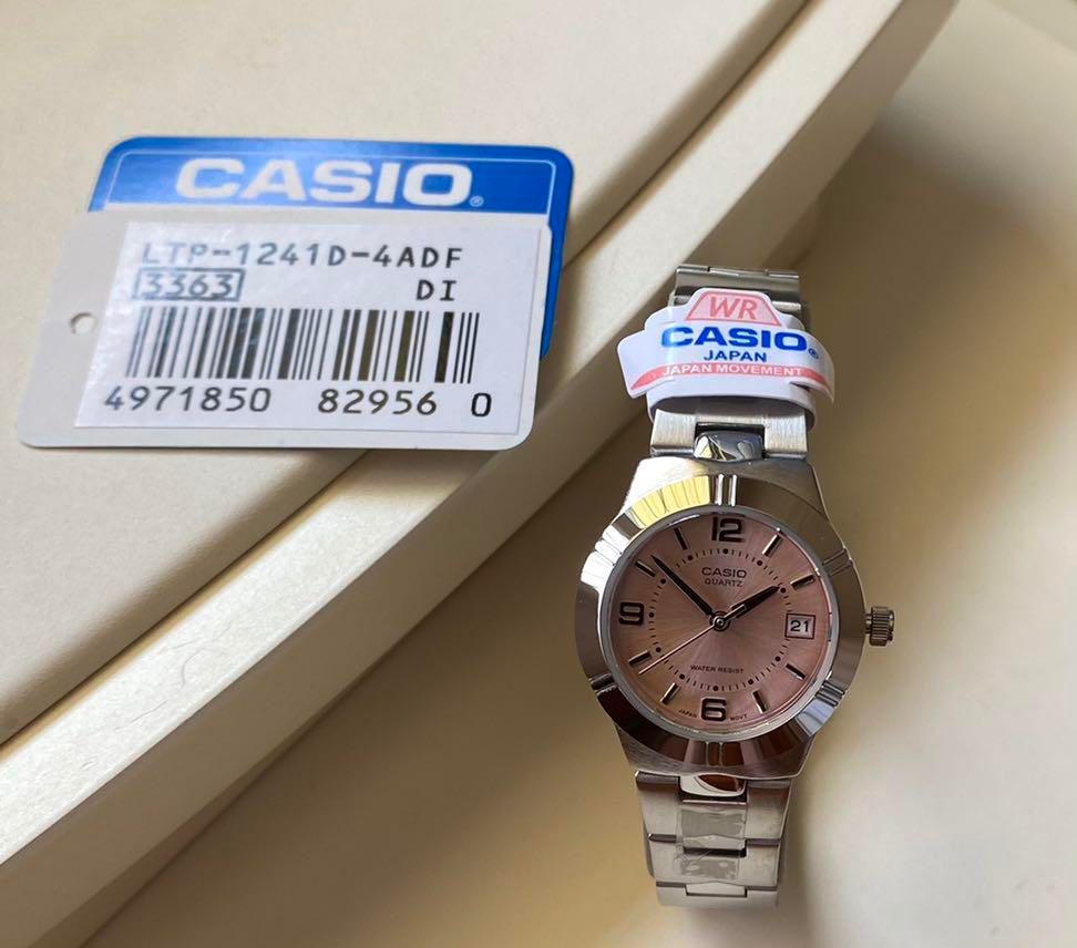 Casio Women Silver Analog Metal Strap Watch LTP-1241D-24ADF - B02