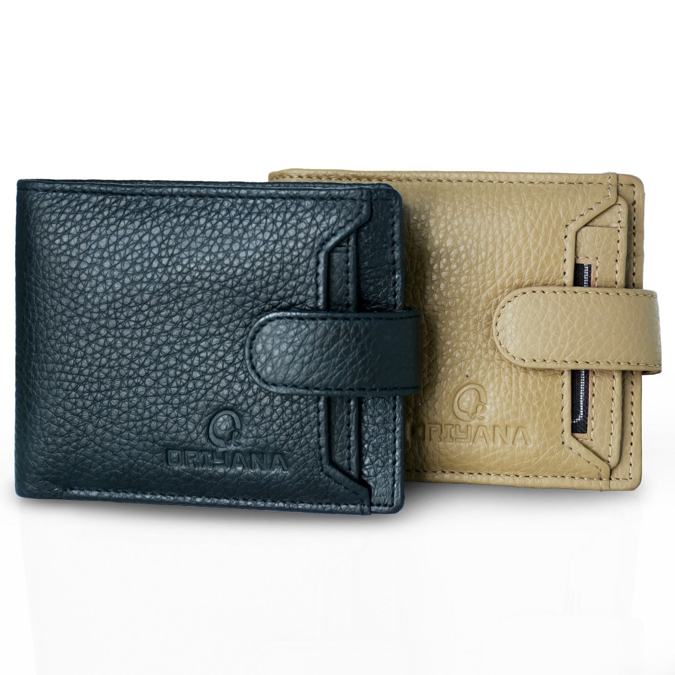 Oriyana Men 2 Fold Zipper Purse | LL 2622 Genuine Leather Button Wallet
