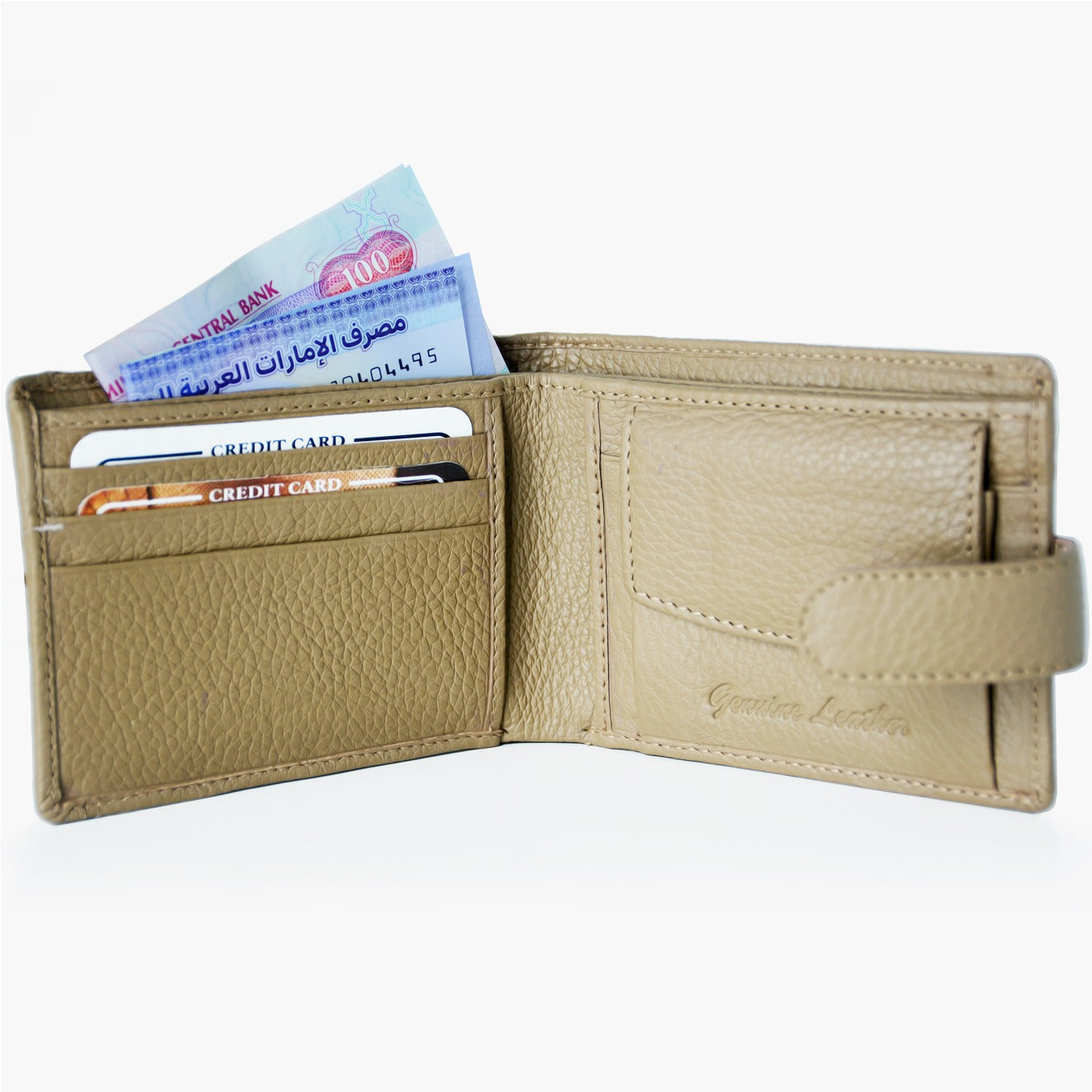 Oriyana Men 2 Fold Zipper Purse | LL 2622 Genuine Leather Button Wallet