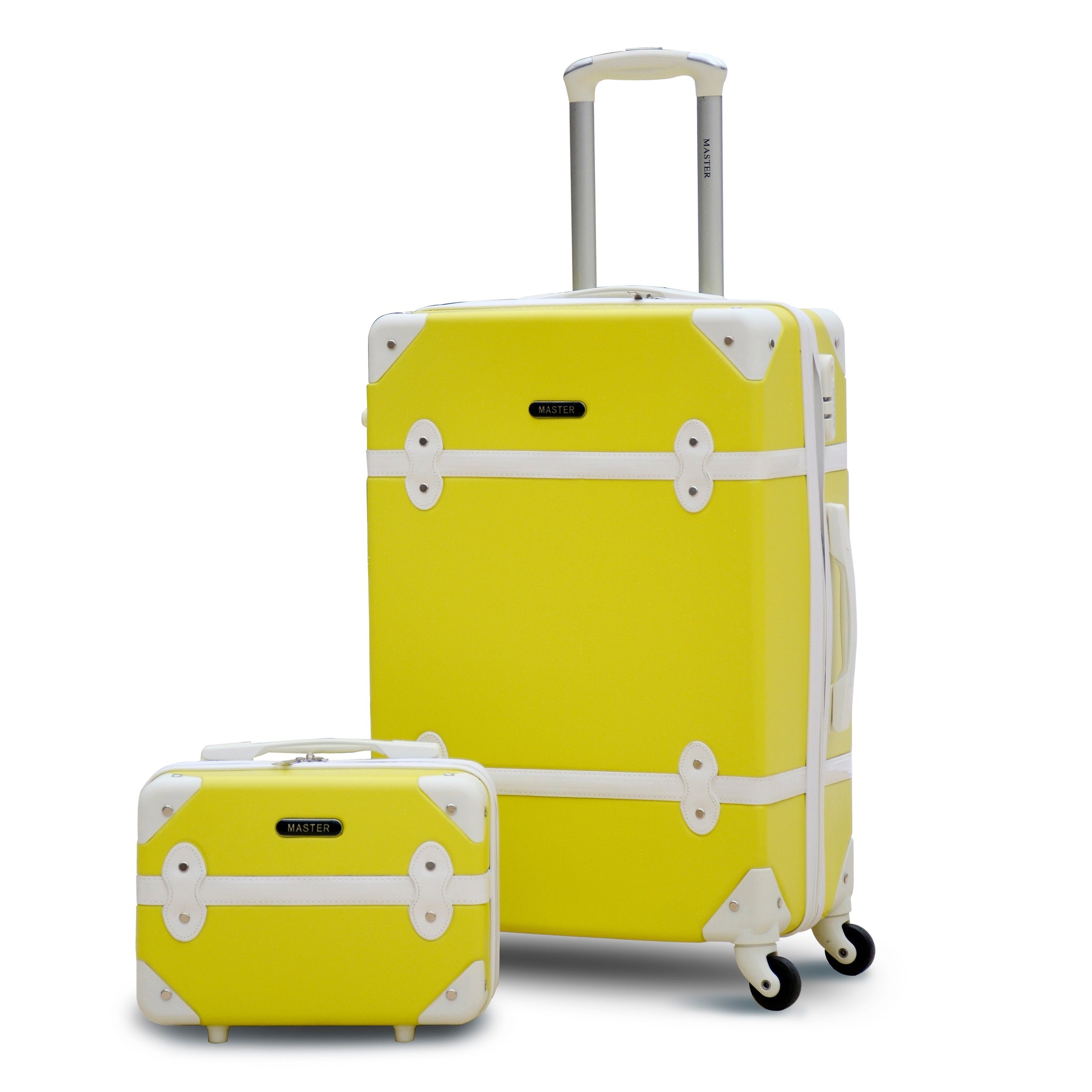 Corner Guard Yellow Lightweight ABS 20 Kg Luggage Bag + Beauty Case