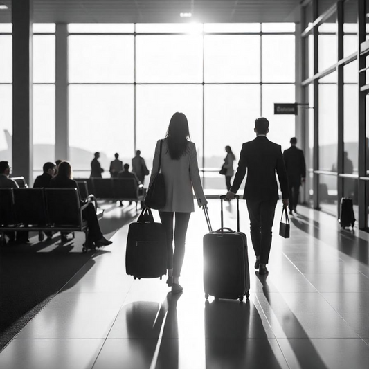 air travel rules passengers with travel bags in airport travel tips