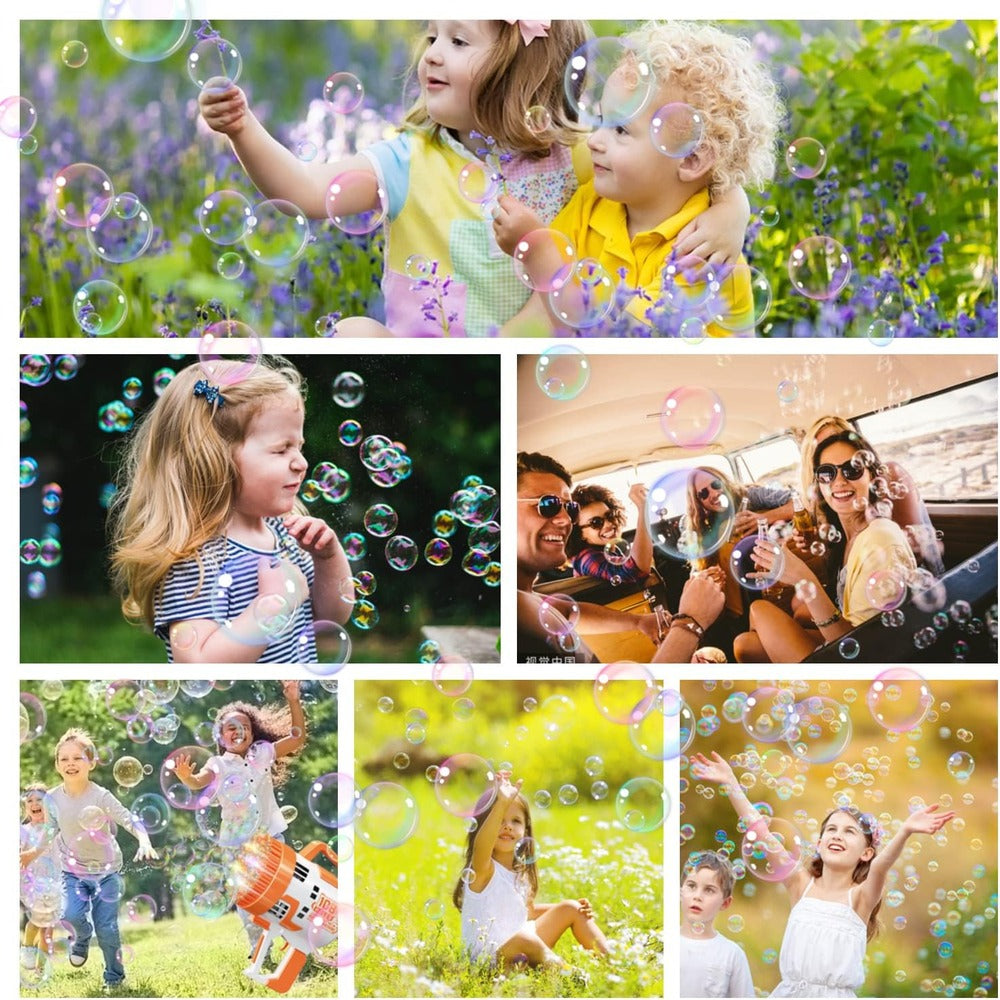 108-Hole Colorful Light Bubble Machine | Electric Soap Water Gun | Magic Bubble Gun for Kids, Wedding Bubble Maker, Summer Toy with Rechargeable Battery and LED Lights