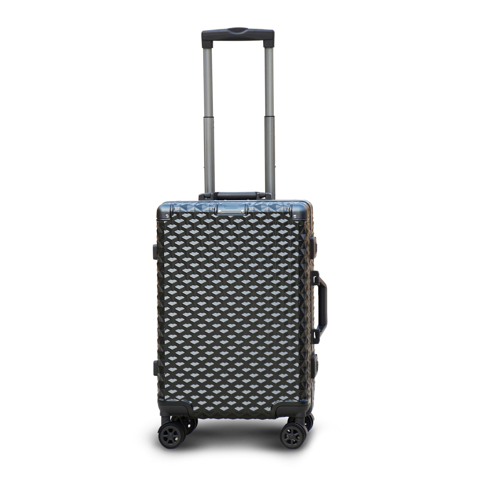 3 Piece Set 20" 24" 28 Inches Grey Colour Aluminium Framed 3D Diamond ABS Hard Shell Without Zipper TSA Luggage Zaappy.com