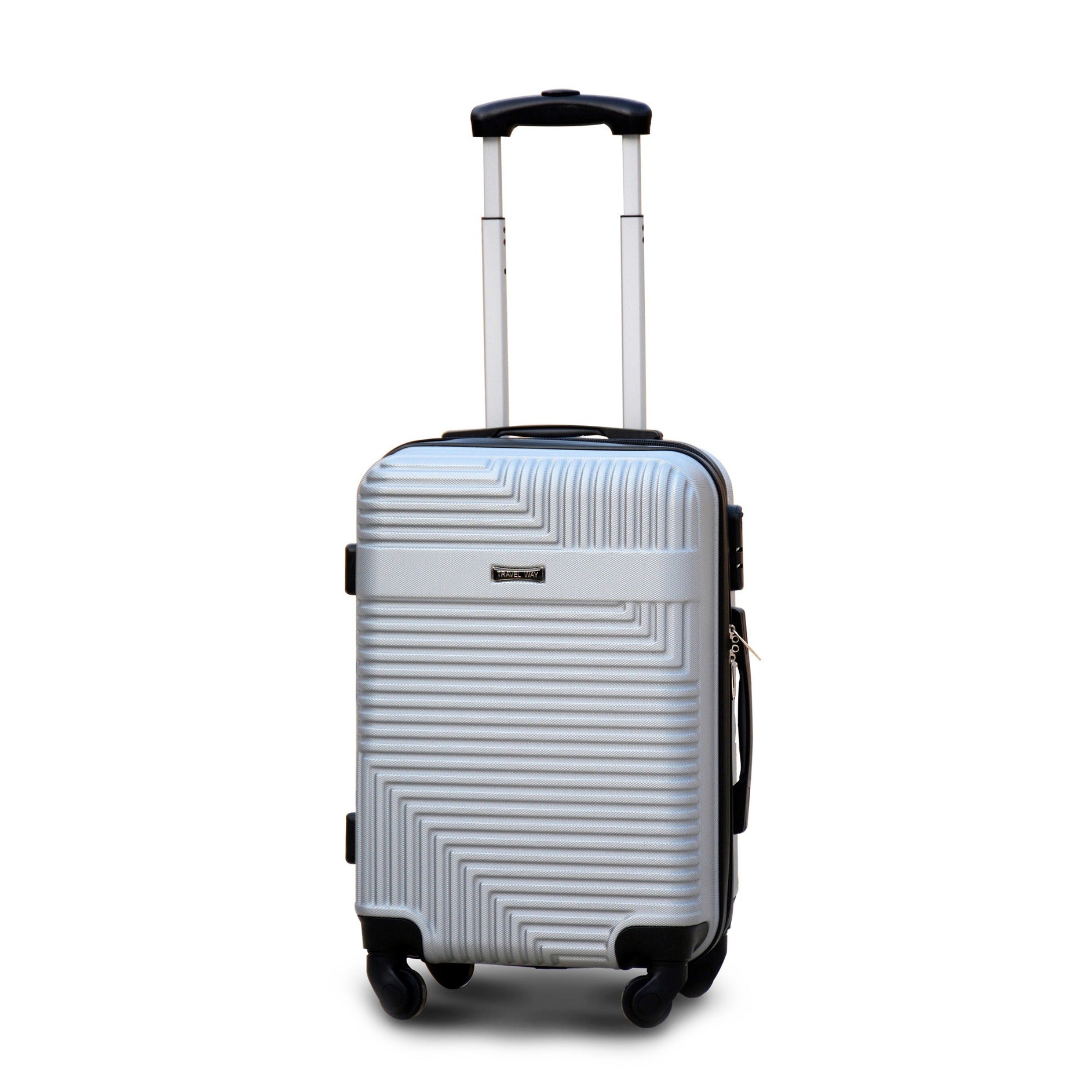 3 Piece Set 20" 24" 28 Inches Silver Colour Travel Way ABS Luggage lightweight Hard Case Trolley Bag Zaappy.com