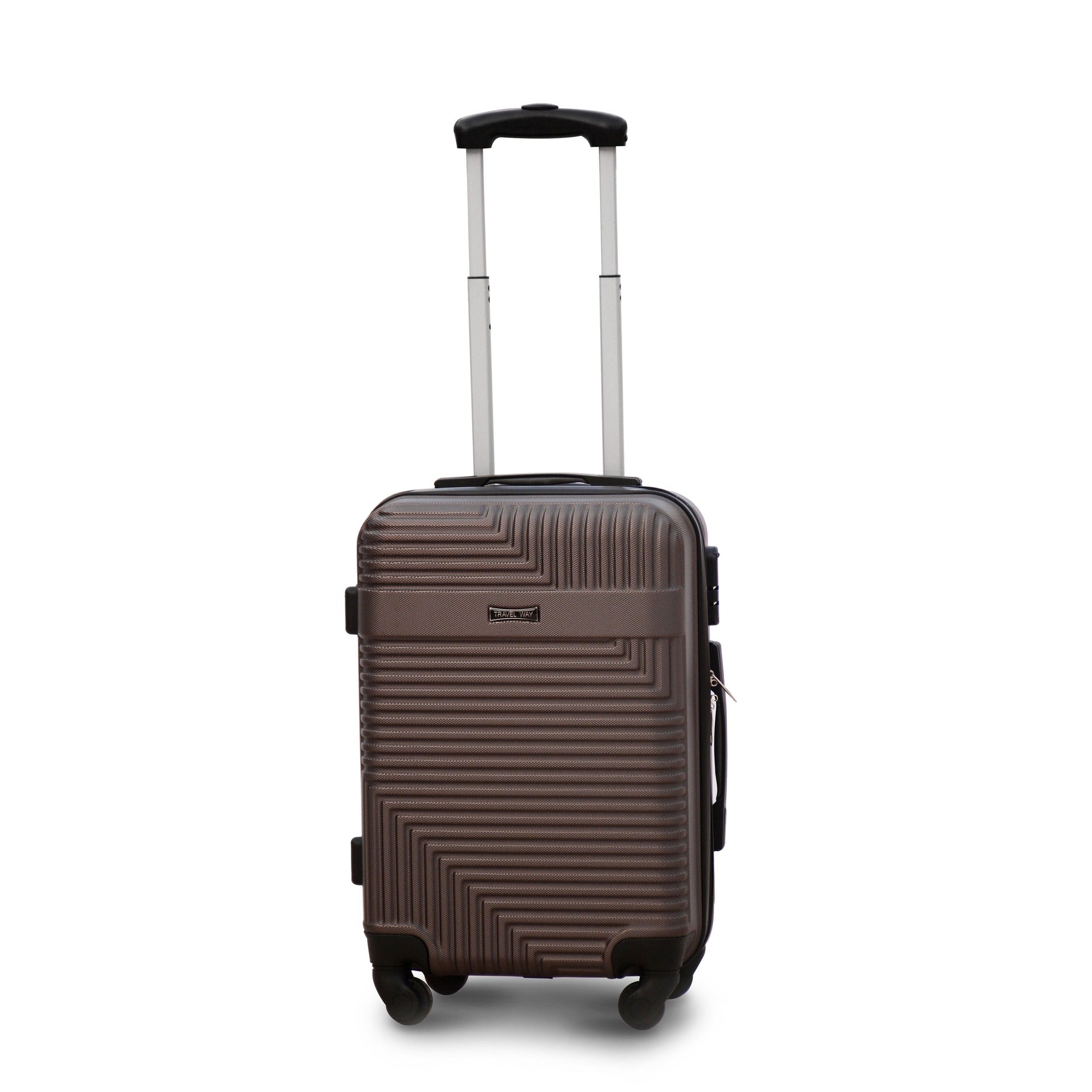 20" Brown Colour Travel Way ABS Luggage Lightweight Hard Case Carry On Trolley Bag Zaappy.com