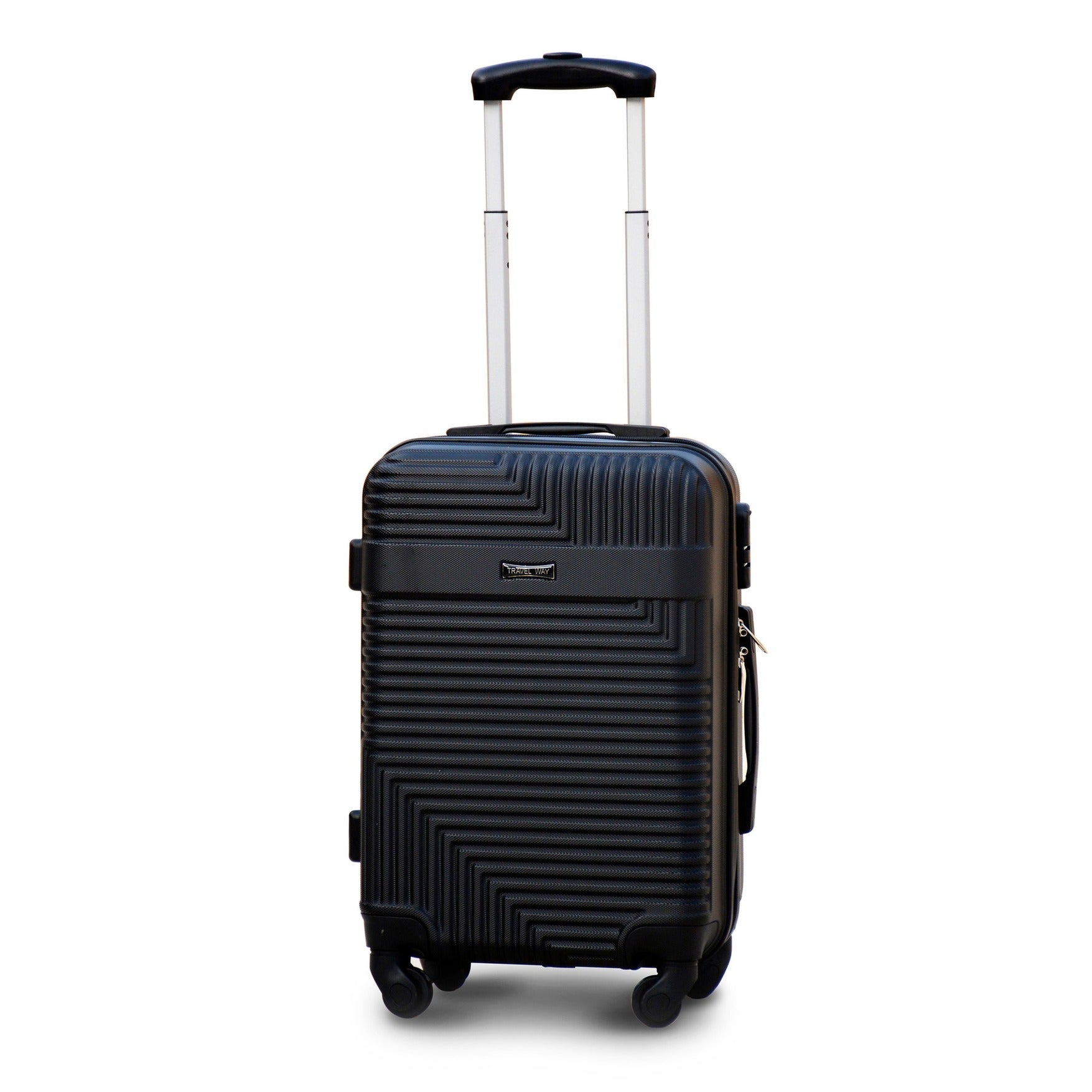 20" Black Colour Travel Way ABS Luggage Lightweight Hard Case Carry On Trolley Bag Zaappy.com