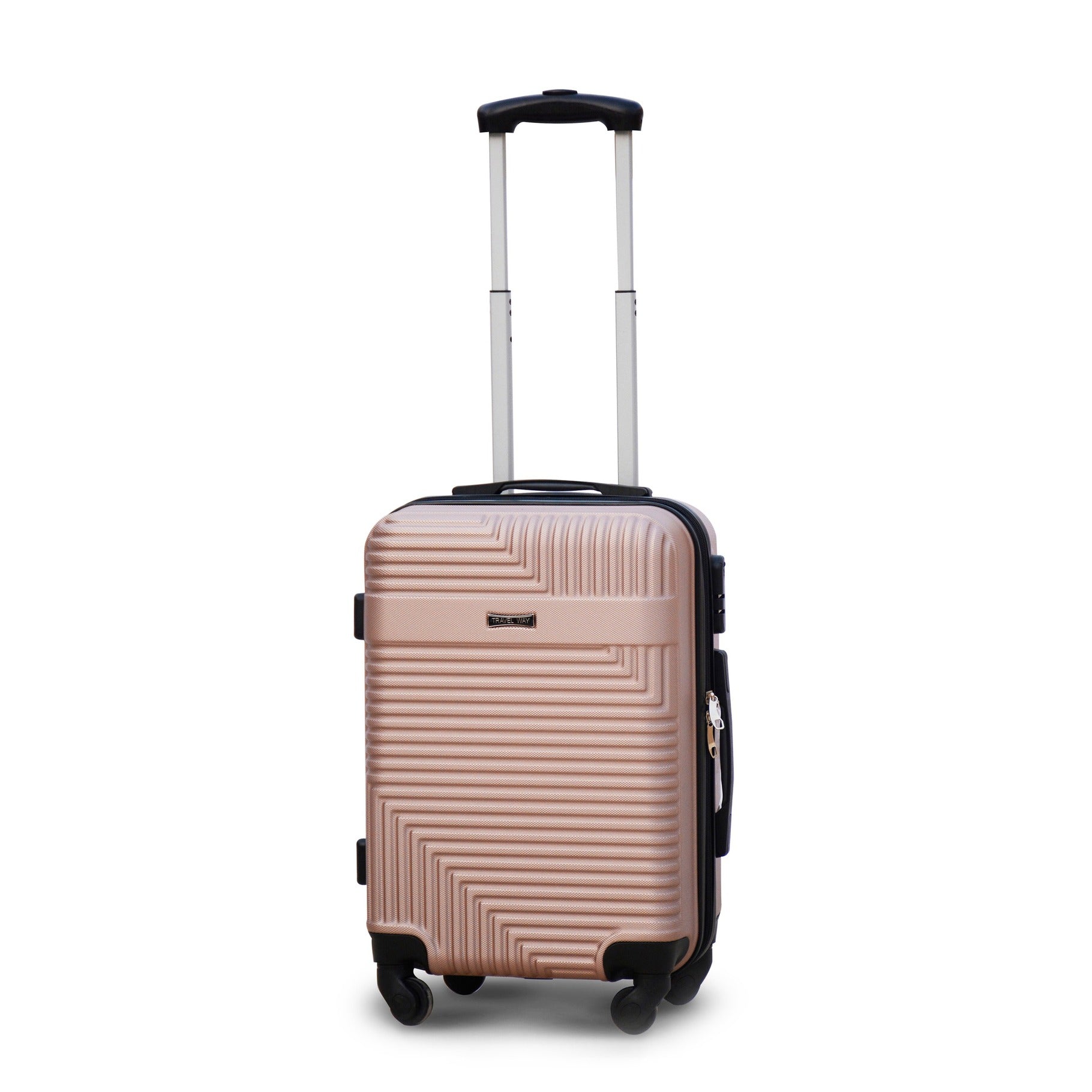 20" Rose Gold Travel Way ABS Lightweight Luggage Bag With Spinner Wheel