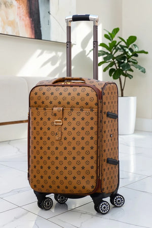 20 Inch LVR PU Leather Luggage Lightweight Carry On with Spinner Wheels