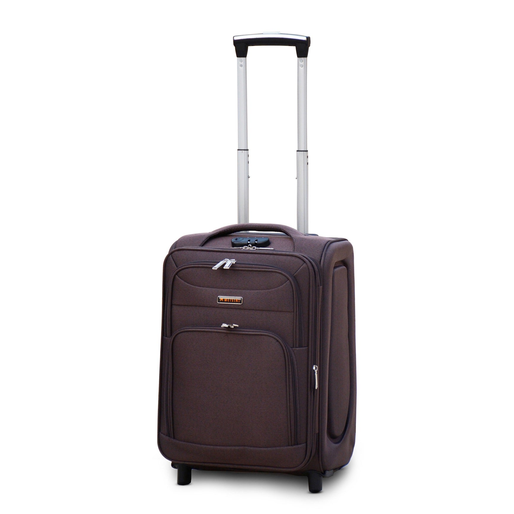 20" Coffee Colour LP 2 Wheel 0161 Luggage Lightweight Soft Material Carry On Trolley Bag