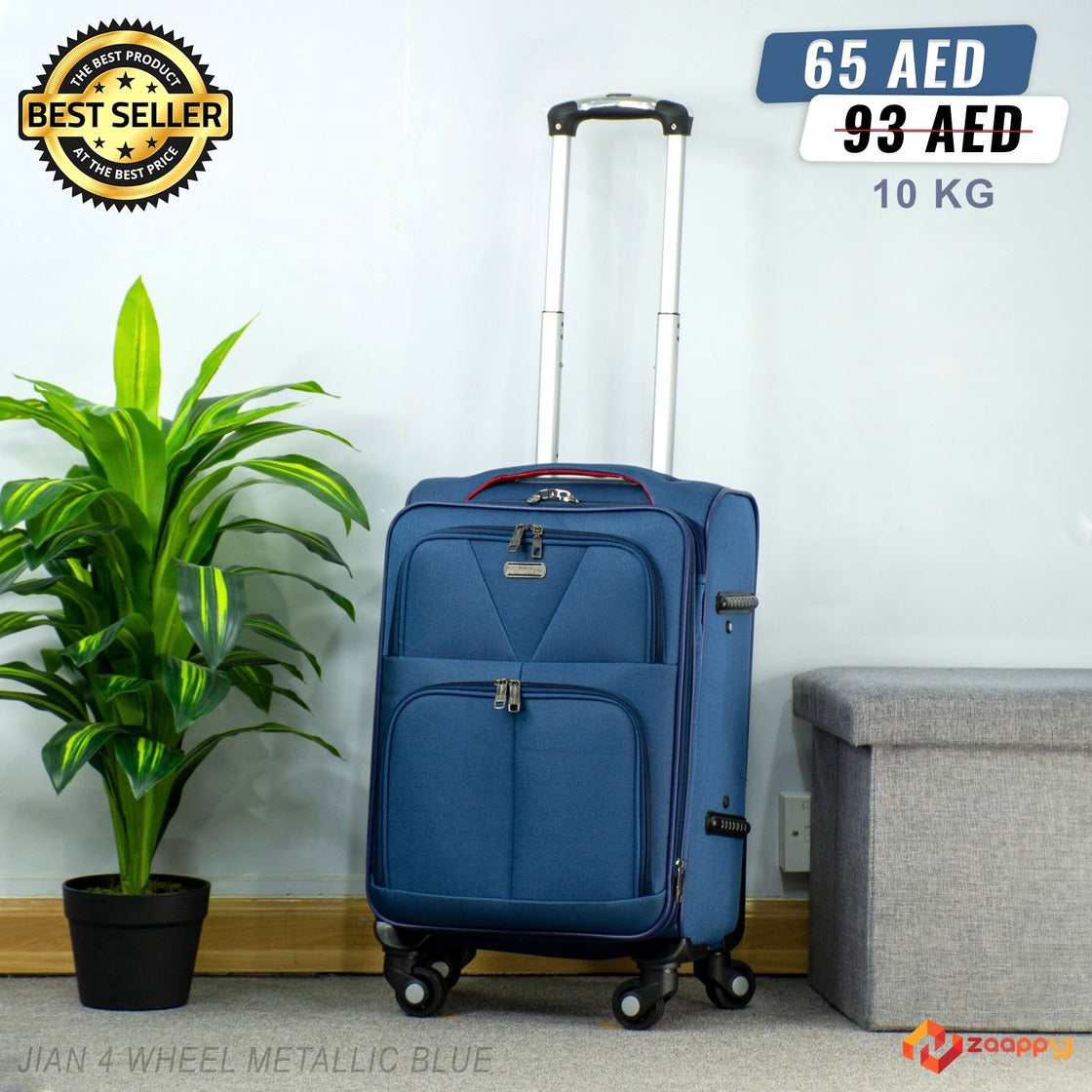 Carry On Lightweight 4 Wheel Soft Material Luggage Bag | 20 Inch Size 7-10 Kg capacity Zaappy