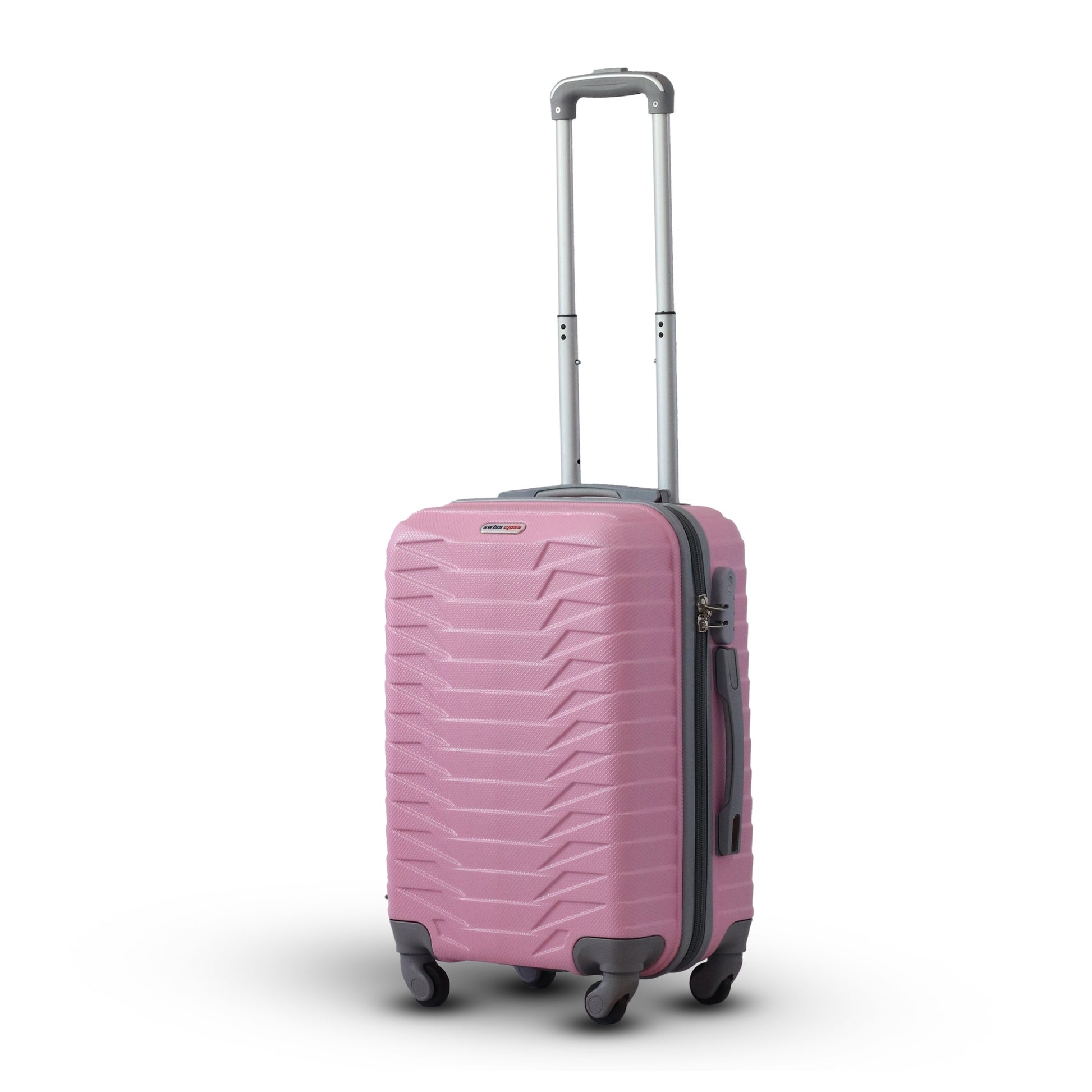 Swiss Class Crocodile ABS Lightweight pink Luggage Bag With Spinner Wheel Zaappy