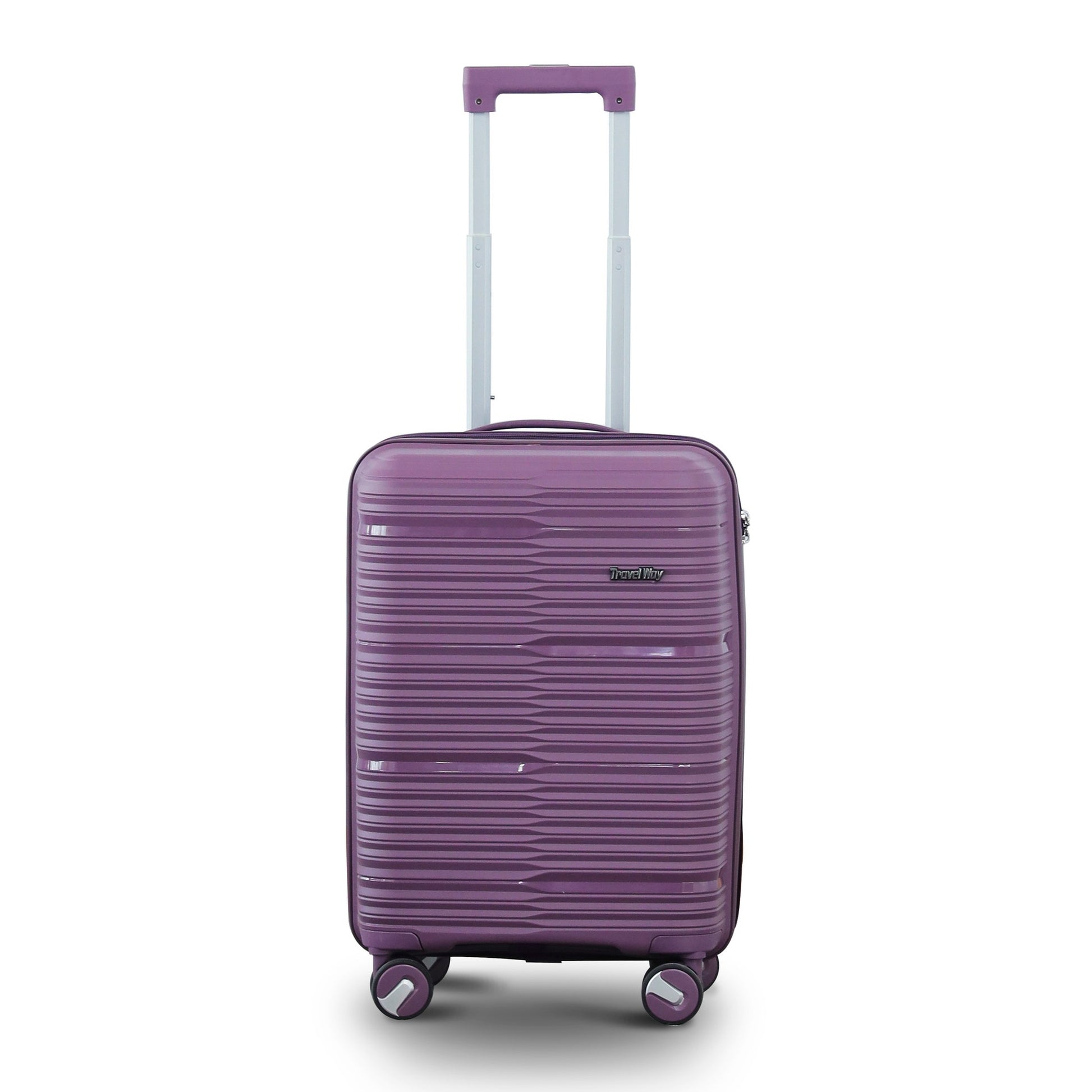  Purple Colour Travel Way PP Unbreakable Luggage Bag with Double Spinner Wheel Zaappy