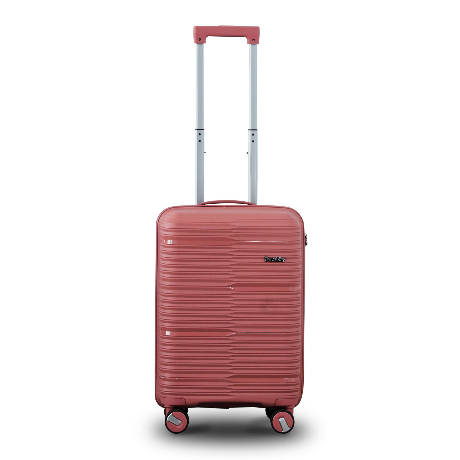 Rose Gold Colour Travel Way PP Unbreakable Luggage Bag with Double Spinner Wheel Zaappy