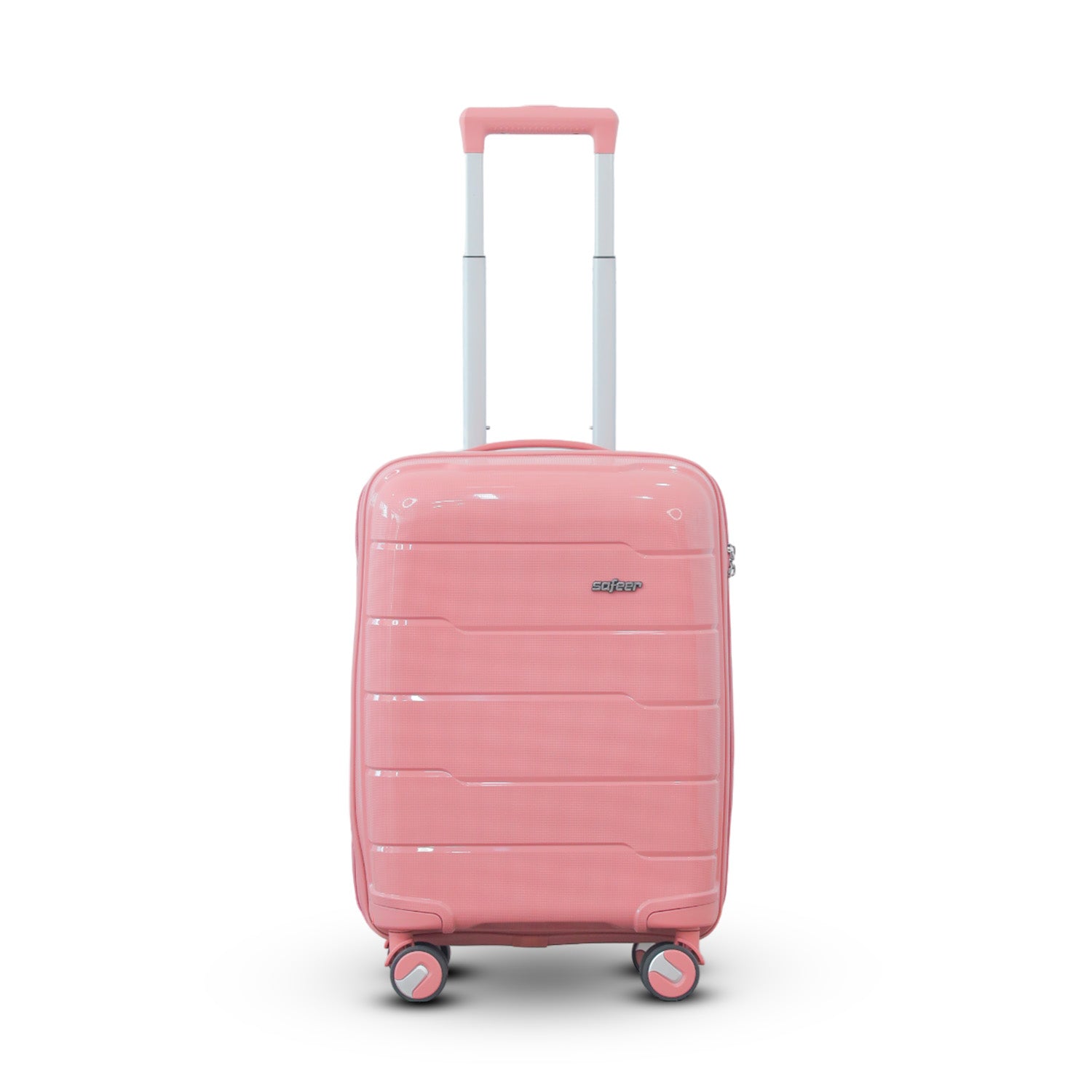 Ceramic Smooth PP Lightweight Luggage Bag With Double Spinner Wheel Zaappy