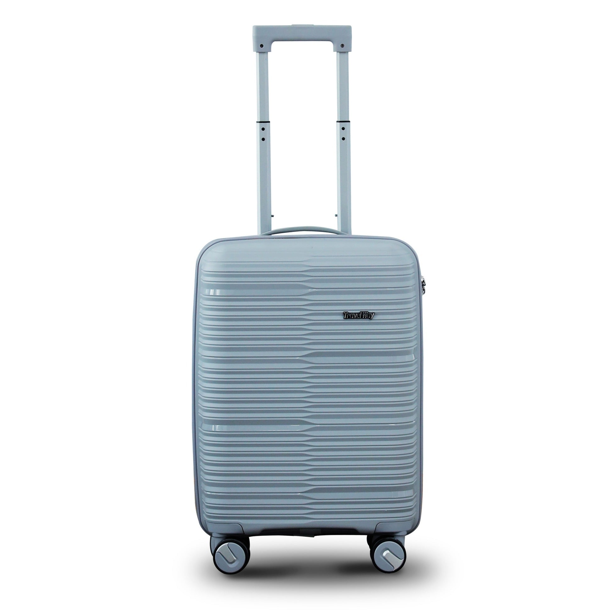 3 Piece Set 20" 24" 28 Inches Silver Travel Way PP Unbreakable Luggage Bag With Double Spinner Wheel