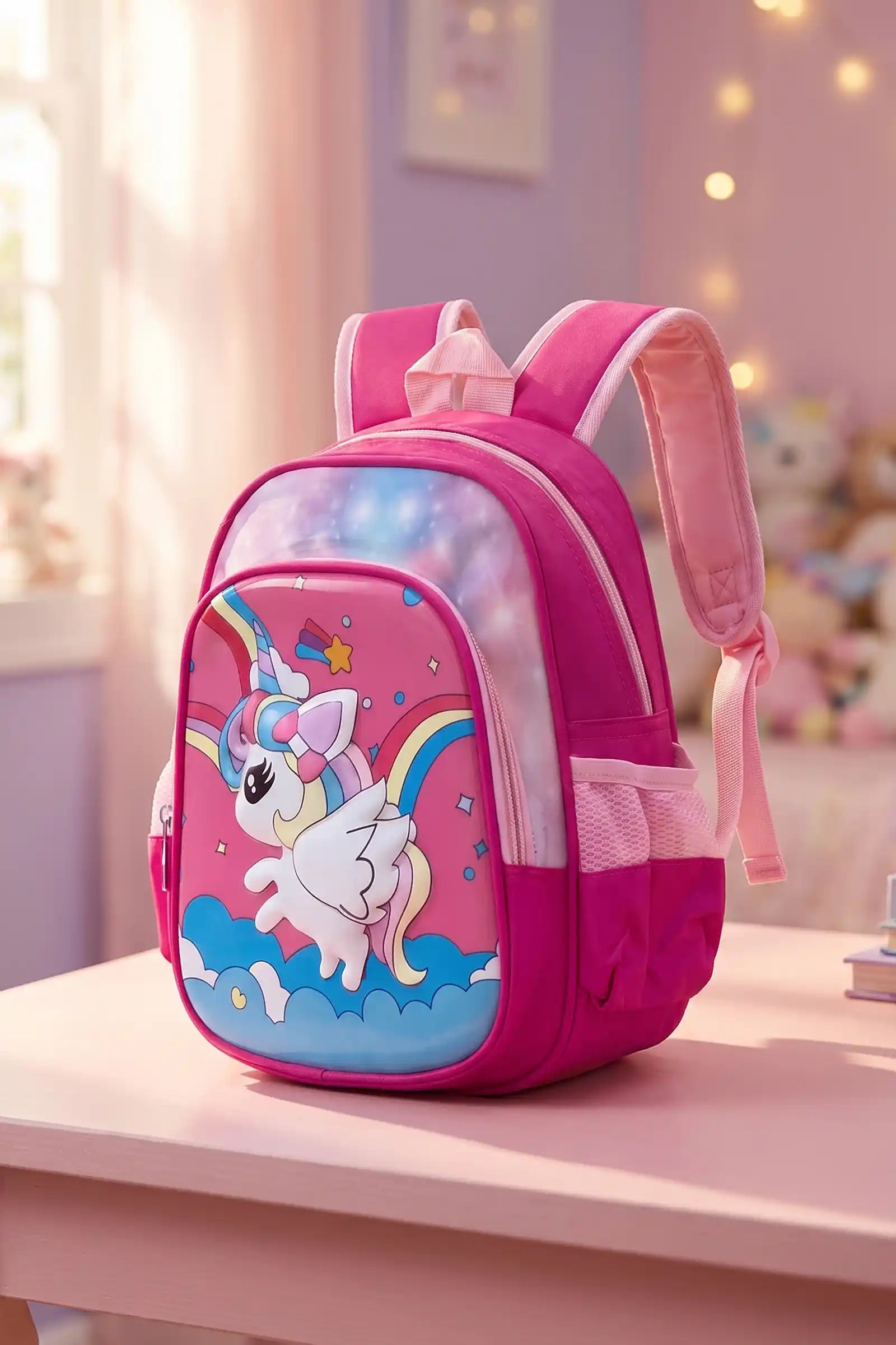 12 Inch Cute Cartoon Character Printed Lightweight School Bag, 4-7 Years With Adjustable Strap Buckle