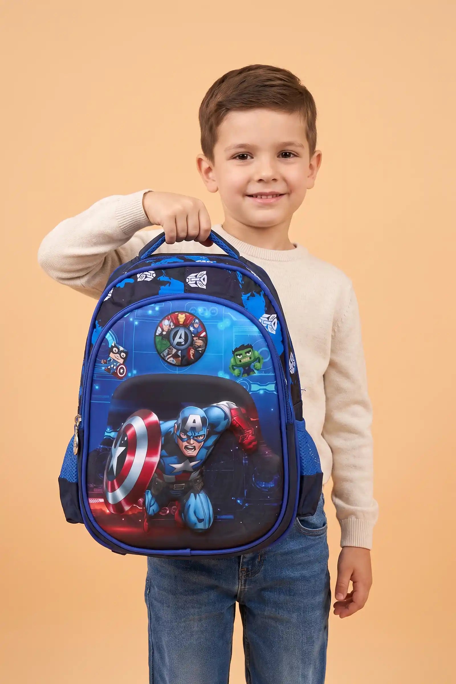12 Inch Cute Cartoon Character Printed Lightweight School Bag, 4-7 Years With Adjustable Strap Buckle